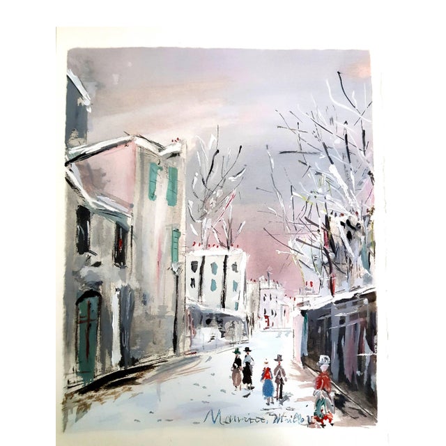Inspired Village of Montmartre - Pochoir 1950 For Sale