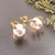 Diamond Large Akoya Pearl Earrings 14k Gold 9.25 mm Certified For Sale - Image 12 of 14