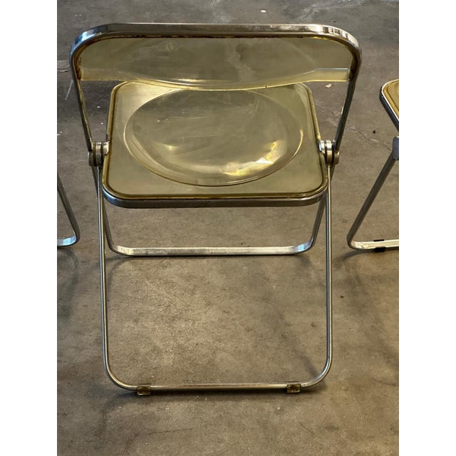 Metal Plia Folding Chairs attributed to Giancarlo Piretti for Castelli, Italy, 1970s, Set of 3 For Sale - Image 7 of 18