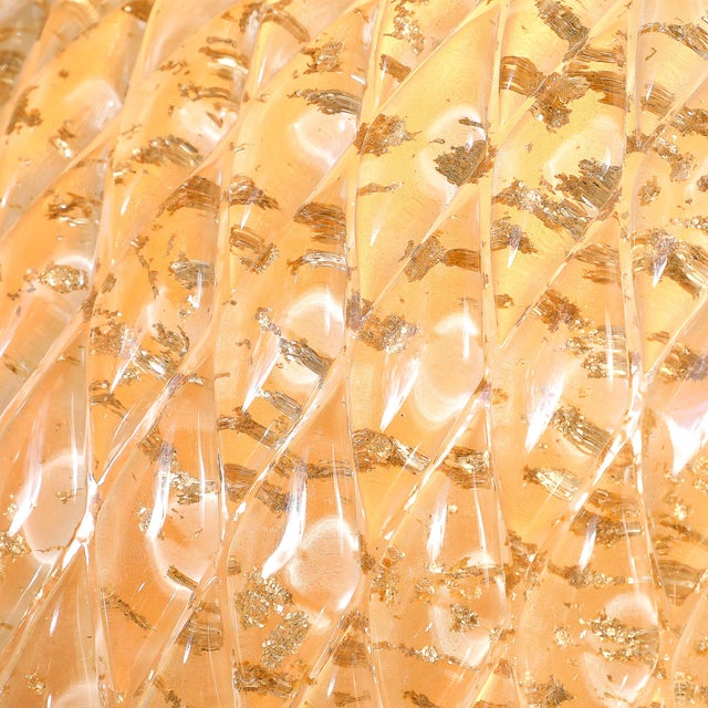 Pair of Modernist Hand-Blown Murano Braided Motif Glass Sconces W/ 24 Karat Gold For Sale In New York - Image 6 of 18