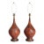 1960s Mid-Century Modern Royal Haeger Etruscan Orange Lamps - a Pair For Sale
