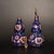 Pair Vintage Chinese Cobalt Blue Cloisonné Gourd Vases, Floral Scroll Motif For Sale - Image 4 of 9
