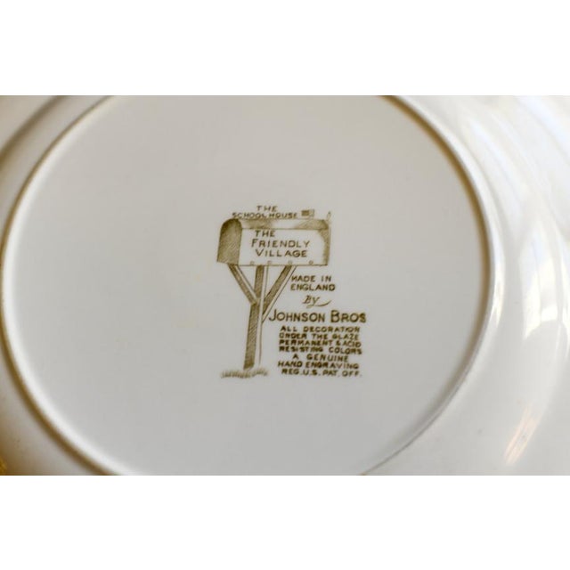 Set of 6 Vintage Johnson Brothers Friendly Village 9.75" Dinner Plates For Sale - Image 9 of 10