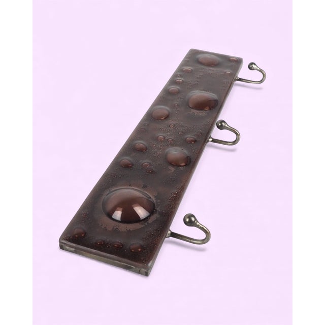 Brutalist Brutalist Wall Coat Rack in Fused Glass and Cast Iron, 2010s For Sale - Image 3 of 11