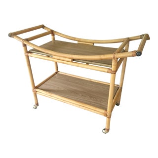 Mid-Century Bamboo Bar Cart For Sale