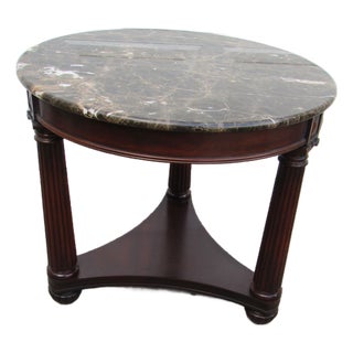 Henkel Harris Mahogany Empire Rare Marble End Table For Sale