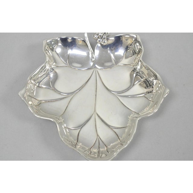 Art Nouveau Vintage WMF Germany Small Silver Plated Maple Leaf 9" Trinket Candy Dish Bowl For Sale - Image 3 of 12