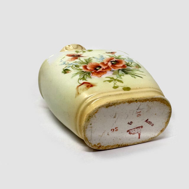Art Nouveau Antique Austrian Art Nouveau Vase – Red Poppies For Sale - Image 3 of 7