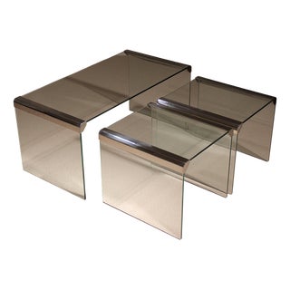 Nesting Table Set by Pierangelo Gallotti & Luigi Radice, Italy, 1980s, Set of 3 For Sale