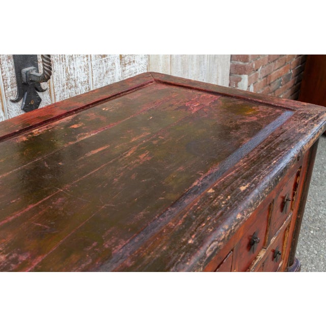 Wood 19th Century Primitive Chinese Dresser on Stand For Sale - Image 7 of 13