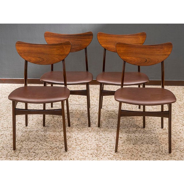 Wood Dining Chairs atributed to Hp Hansen, Denmark, 1960s, Set of 4 For Sale - Image 7 of 7