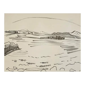 1985 Frank Wallace South Hero Beach Vermont Drawing