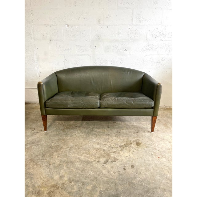 Rare two-seat sofa designed by Illum Wikkelsø and produced by Holger Christiansen in the 1960s in Denmark. Original...