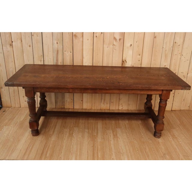 Large monastery style farm table. Ancient era. Beautiful patina of time and present use. In solid oak. Careful and...