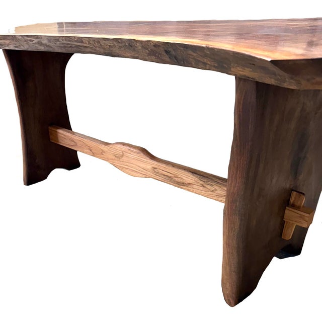 2020s Single Plank Live Edge Solid Walnut Dining Table - Handcrafted by Montana Rancher For Sale - Image 5 of 13