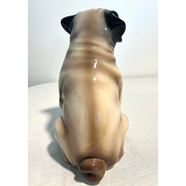 Gumps MCM Italian Gumps Hand Painted Porcelain Pug For Sale - Image 4 of 8