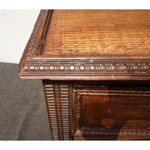 1940s Vintage Mission Barley Twist Oak Server Cabinet ~ Sideboard Buffet Side Table For Sale - Image 5 of 14