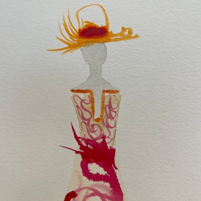 Contemporary Ink Wash Fashion Dress by Jo Baskerville For Sale - Image 3 of 11