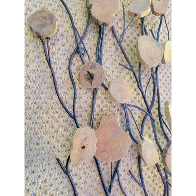Mid-Century Modern Organic Mid Century Modern Style Slim Tall Raw Wood Branch Wall Art Sculptures Hangings- a Pair For Sale - Image 3 of 7