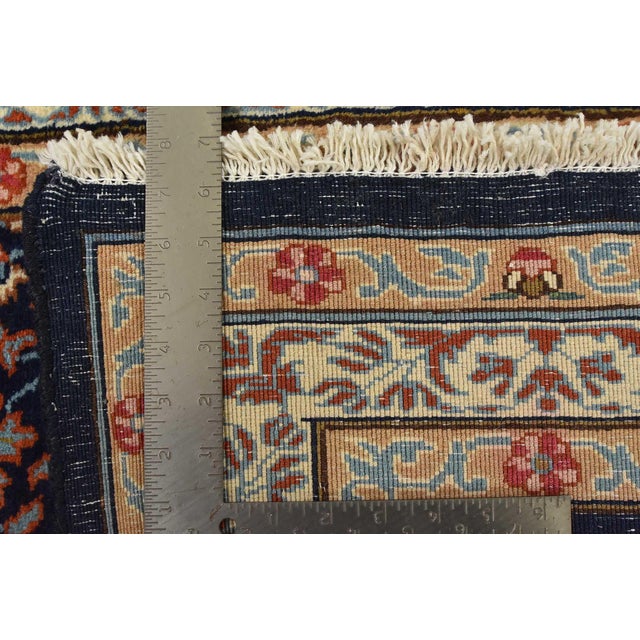 Kerman Rug 9’9” X 13’8” Blue Wool Vintage Traditional Hand-Knotted Carpet For Sale - Image 15 of 15