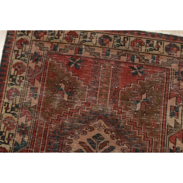 Sarab Runner 3'5'' X 10'11'' Brown Wool Semi-Antique Tribal Hand-Knotted Rug For Sale In Philadelphia - Image 6 of 14