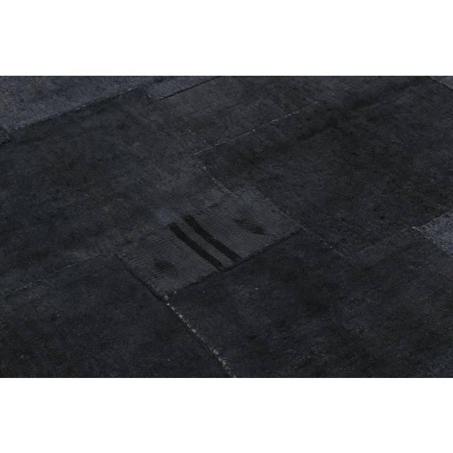 Traditional Vintage Anatolian Textile With Blue and Black Patchwork Geometry - Rug & Kilim For Sale - Image 3 of 9