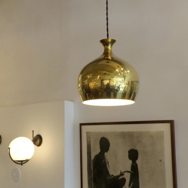 Brass Brass Pendant Lights by Helge Zimdal for Falkenbergs Belysning, 1960 For Sale - Image 8 of 11