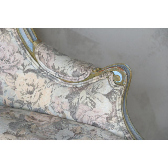 Pair of Mid 20th Century Louis XV Wingback Bergère Armchairs – Floral Upholstery For Sale - Image 10 of 18