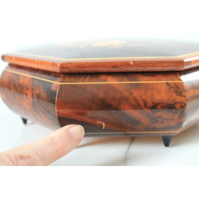 Brown Vintage Italian Jewelry Music Box For Sale - Image 8 of 8