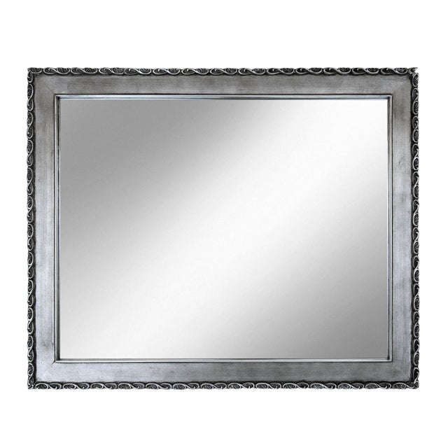 Late 20th Century Pewter Leaf Framed Mirror For Sale
