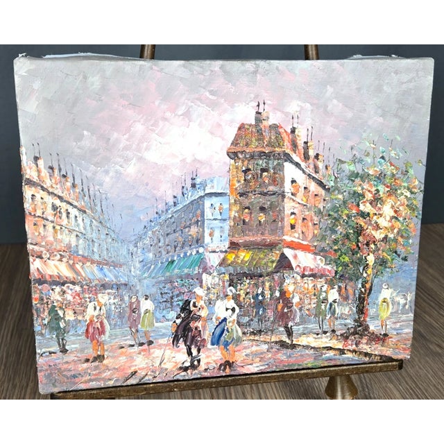 1970s Caroline Burnett 8" X 10" Impressionistic Oil Painting of Old Paris For Sale - Image 4 of 10