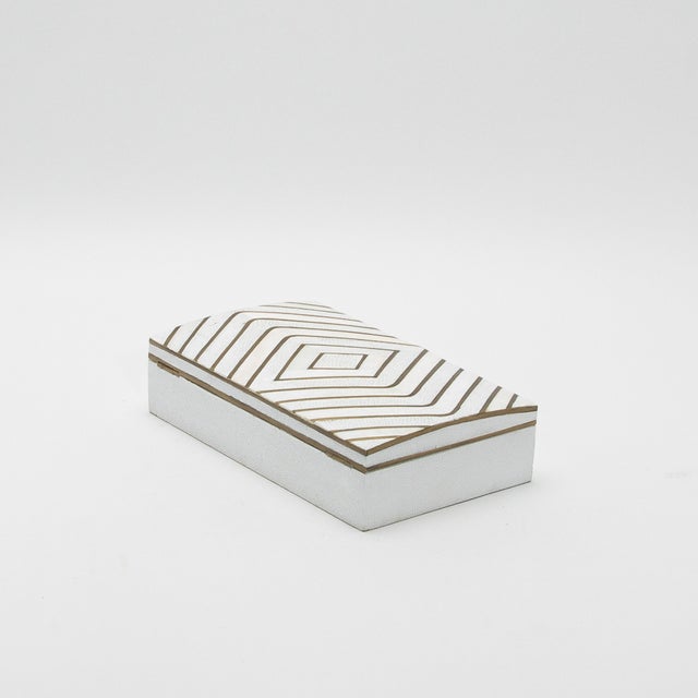 Wood Set of 3 Shagreen Boxes With Mother of Pearl and Brass Details by R&y Augousti For Sale - Image 7 of 12