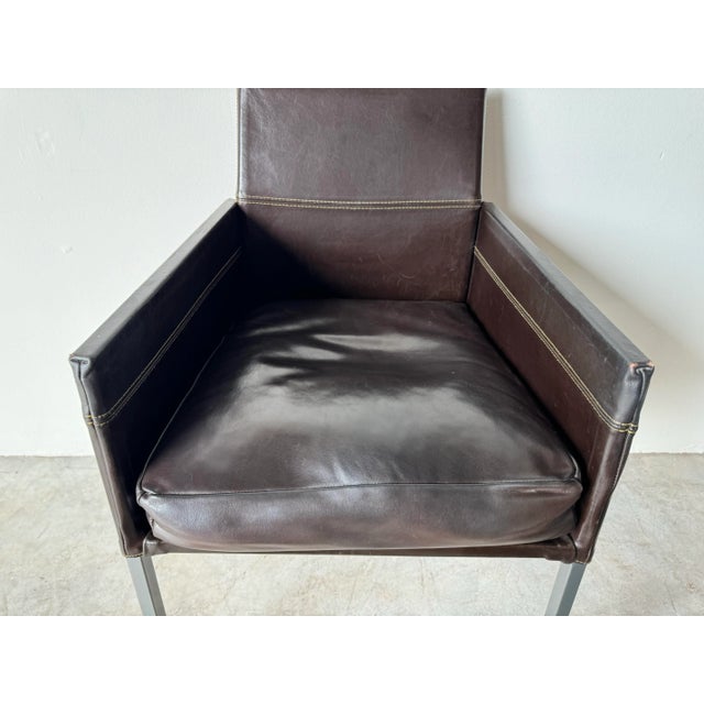 Karl-Friedrich Förster Brown Leather "Texas" Desk / Accent Chair For Sale - Image 10 of 12
