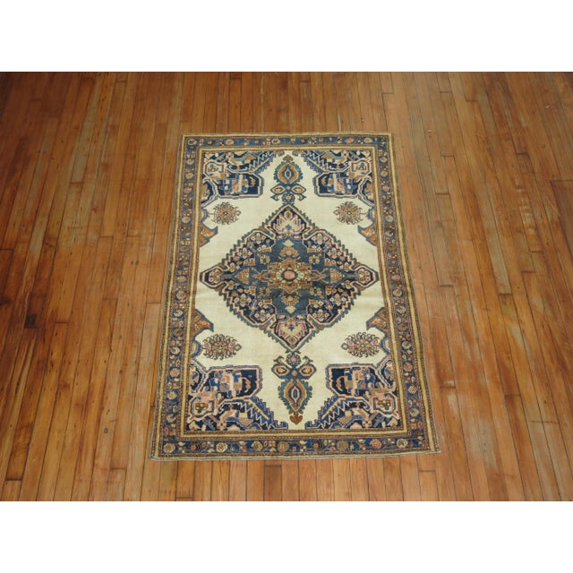 Late 20th Century Late 20th Century Ivory Persian Sarouk Ferehan Rug - 3'3" x 5'1" For Sale - Image 5 of 6