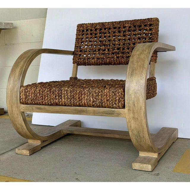 Organic Modern Braided Hyacinth Rehma Accent Chair For Sale - Image 4 of 8