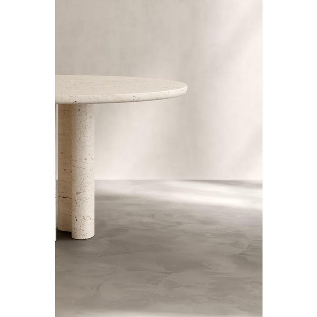 Not Yet Made - Made To Order Roman Dining Table III in Navona Travertine by Paloma Editions For Sale - Image 5 of 7