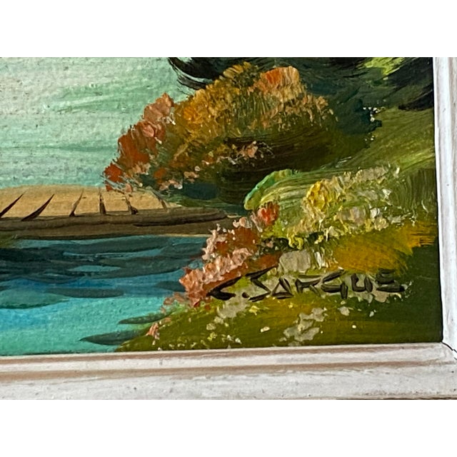 Claude Sargue, Mountain Landscape No. 2, 1960s, Oil on Panel, Framed For Sale - Image 6 of 9