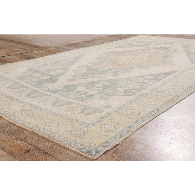 Beige Vintage Turkish Oushak Rug, 05'02 X 09'10 For Sale - Image 8 of 10