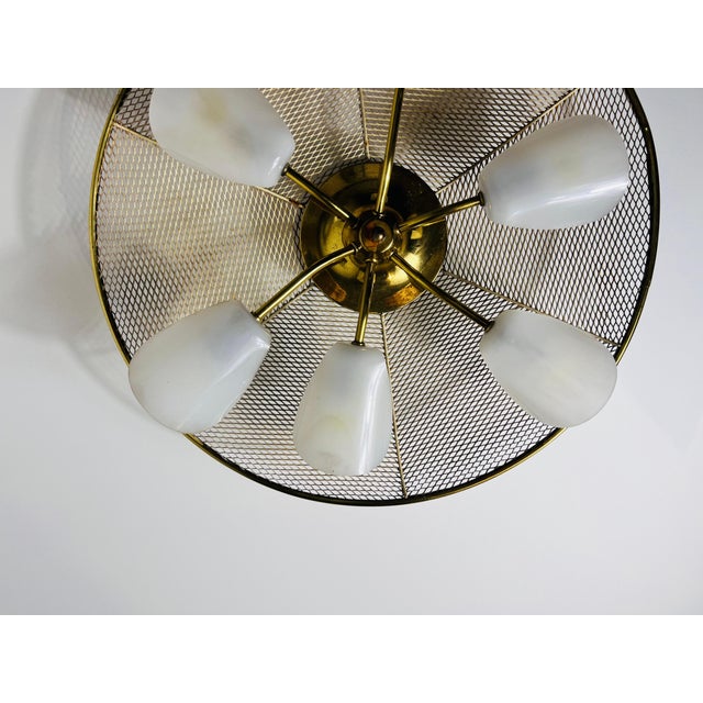 Italian Midcentury Brass 6-Arm Sputnik Chandelier, 1950s For Sale - Image 6 of 9