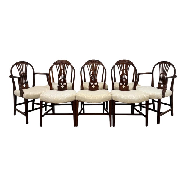19th Century Antique English Hepplewhite Dining Chairs, Set of 8 For Sale