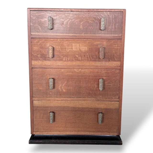 British Art Deco Oak Chest of Drawers from Heals For Sale - Image 3 of 9
