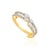 Marquise and Round Diamond Crisscross Double Band in 14k Yellow Gold Size 9 For Sale - Image 4 of 16