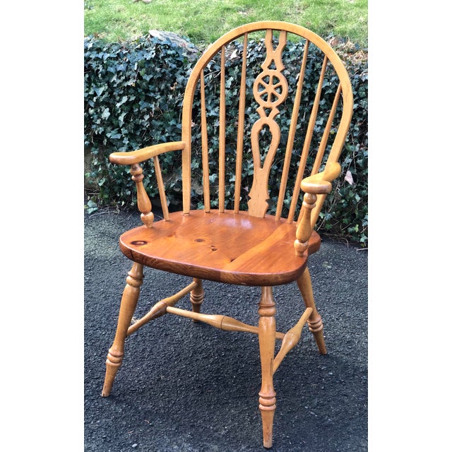 Ethan Allen Farmhouse Pine Windsor Armchair Chairish