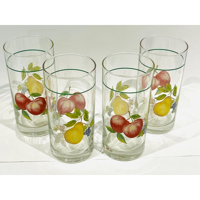 Late 20th Century Set of 4 Vintage Corelle Chutney 16 Oz Tumblers Fruit Harvest For Sale - Image 5 of 5