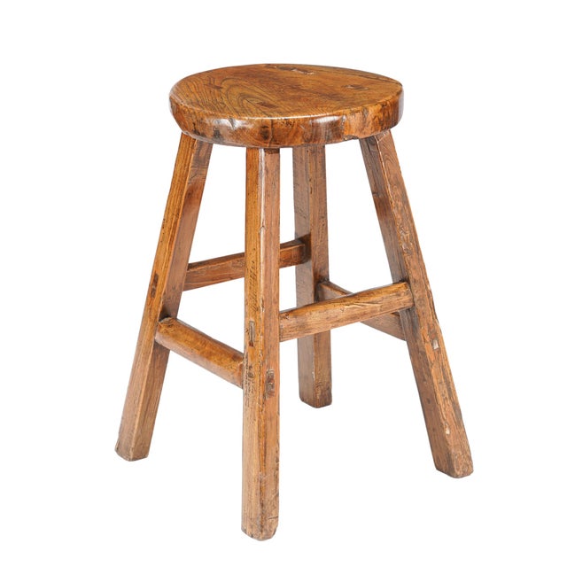 Chinese Qing Dynasty Elm Stool, C. 1875-1900 For Sale - Image 4 of 10