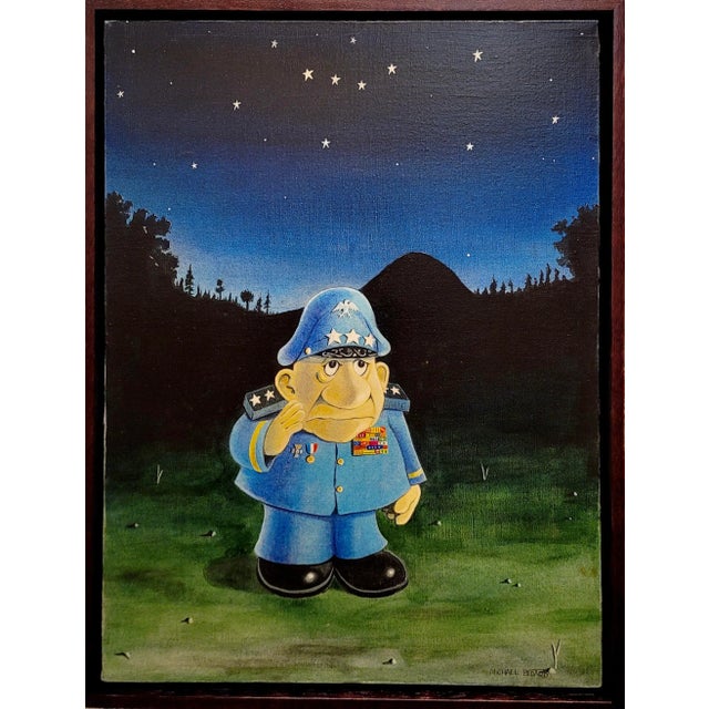 Michael Bedard -Melancholic 3-Star General Under the Stars-Oil Painting For Sale - Image 9 of 9