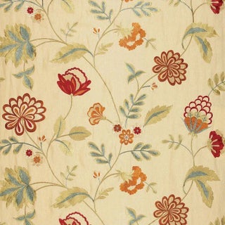 Sample - Schumacher Palampore Embroidery Fabric in Biscuit For Sale