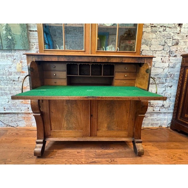 Empire Late 1800's Walnut Butler's Secretary Desk For Sale - Image 9 of 16