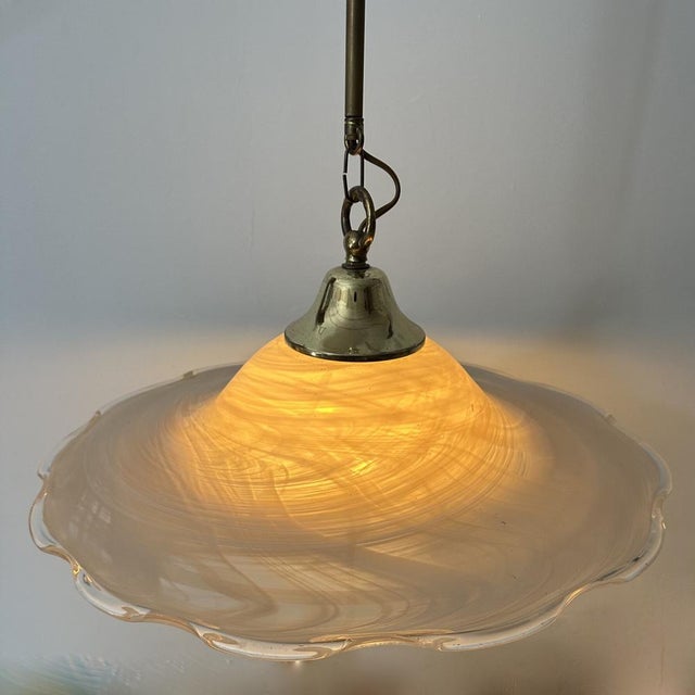 Murano Glass Swirl Hanging Lamp, 1970s For Sale - Image 4 of 14