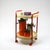 This vintage bar cart from the 1960s embodies the joyful modernism of its era. Its red painted metal structure supports...